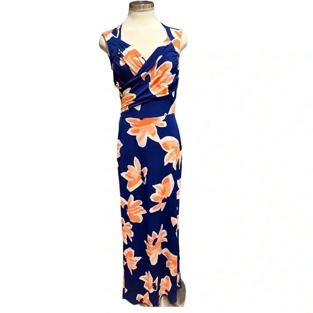 Leota Floral Perfect Wrap Maxi Dress Size M